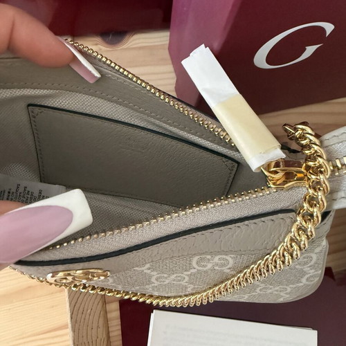 Gucci Ophidia Mini Bag, beige and white Supreme canvas