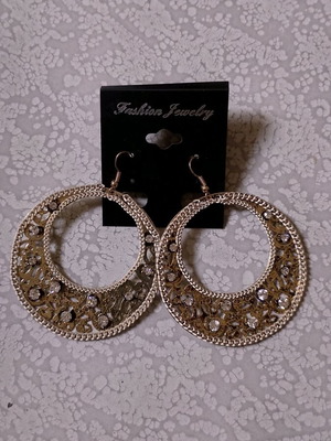 Large circular earrings new, gold and silver color