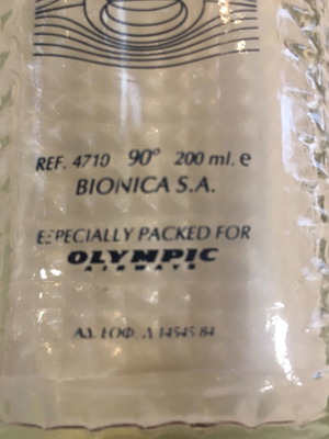 Μπουκάλι αρώματος Grecian Wind Olympic Airways 200 ml σαν καινούργιο, συλλεκτικό