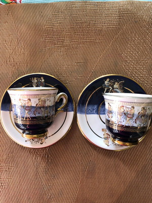 Dagounis ceramic 24k gold set of 2 cups like new