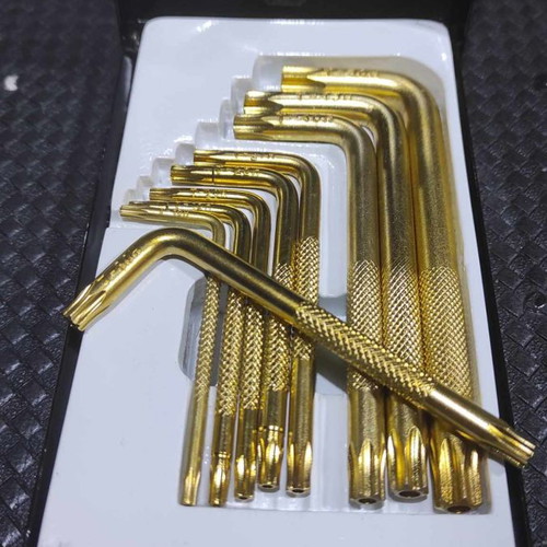 Metal case Torx Force key set gold edition 9 pieces new