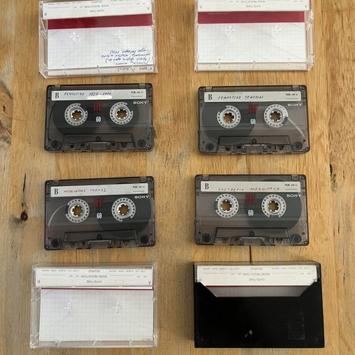 Set of 17 used cassette tapes for reuse