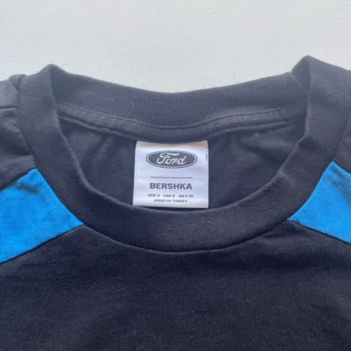 Bershka men's black t-shirt with Ford logo, lightly used