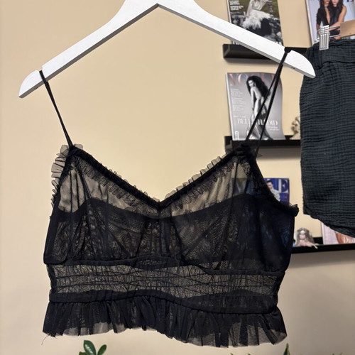 Transparent top black like new, size M