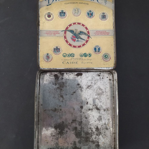 Dimitrino 1910s cigarette tin box, art nouveau style