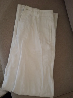 Mango women's linen pants, size M, white, wide leg