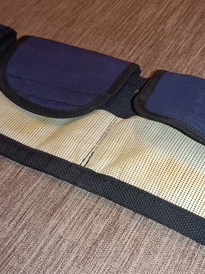 Diving weight belt with pouches used