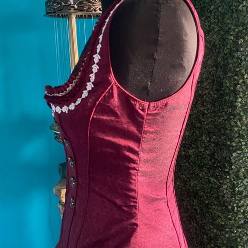 Bavarian dirndl sleeveless corset top new, burgundy