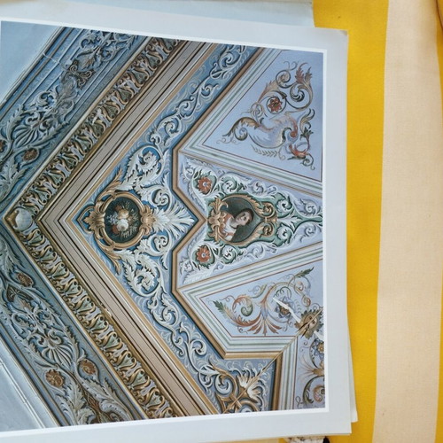 Set of 8 historical engravings and floor plans from Ermoupolis like new