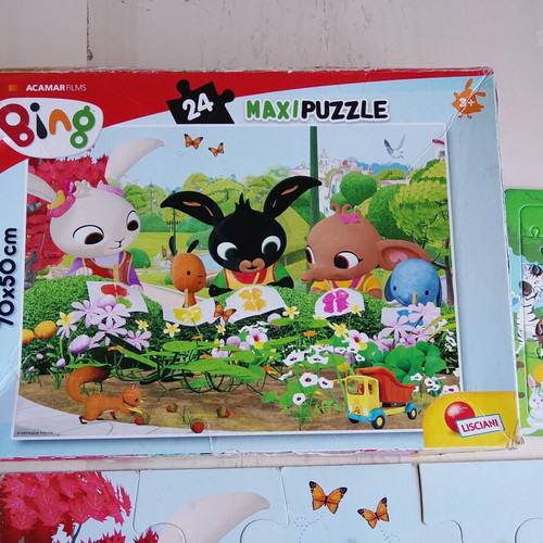 Bing Maxi Puzzle 24 Pieces and Jungle Animals Puzzle used