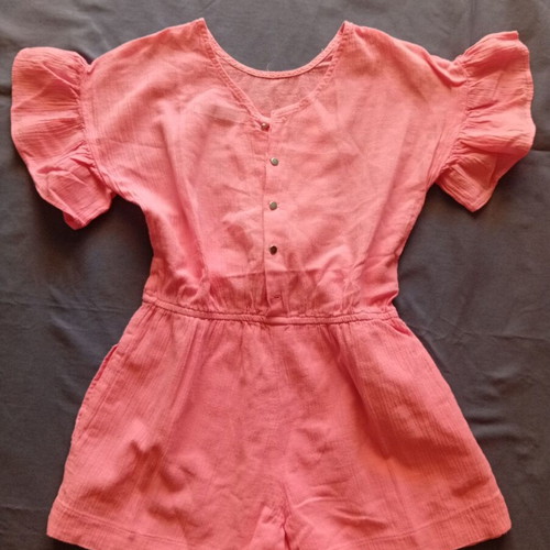 Zara Girls romper playsuit coral pink size 8y 128 cm like new