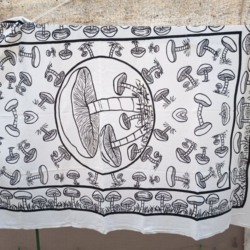 Summer Sarong 100% Viscose Indie Hippie Mushroom Print