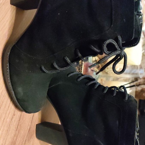 Black Castor Ankle Boots used, heel height 10cm, size 38