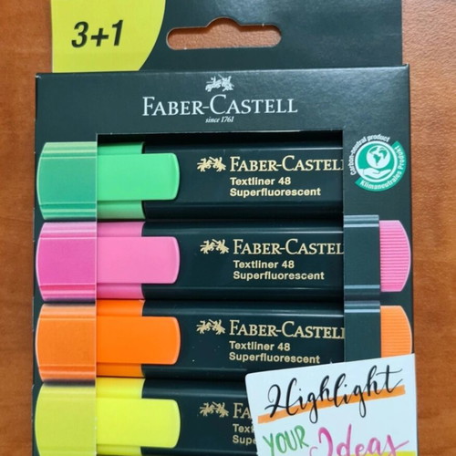 Faber Castell highlighter markers set of 4, fluo colors