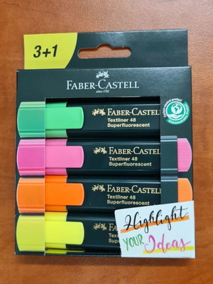 Faber Castell highlighter markers set of 4, fluo colors