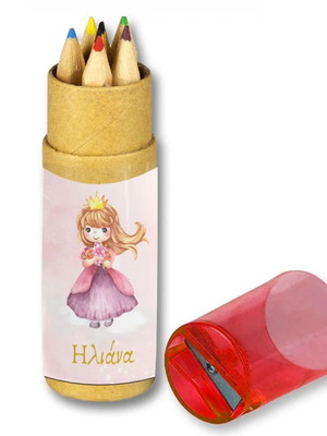 Princess Colored Pencils new, in kraft box with name