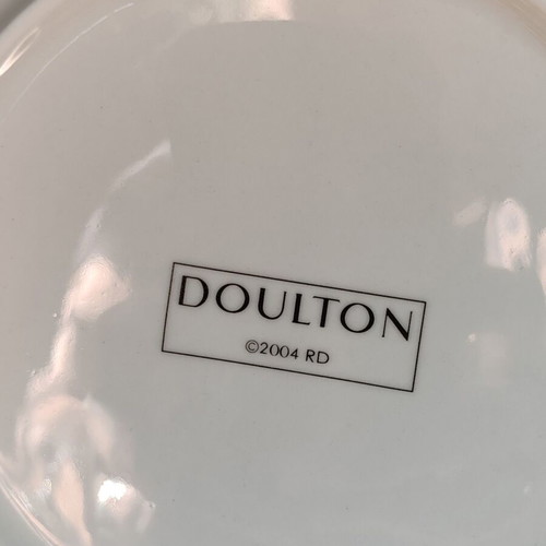 Royal Doulton dessert plates set of 4, blue and gold porcelain