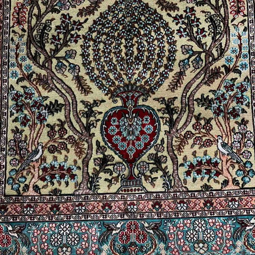 Hereke museum handmade pure silk double-knot rug new