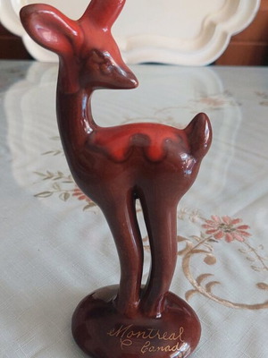 Decorative red clay figurine from 1950s-60s, like new, from Canada