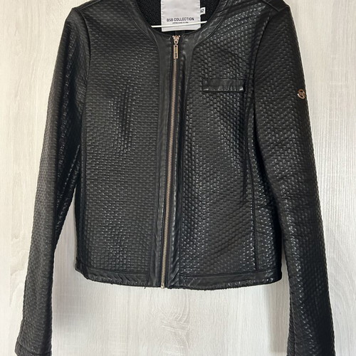 BSB Women's Faux Leather Jacket used, black, size L