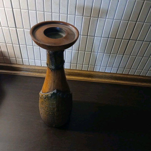 Wooden ethnic decorative candlestick like new