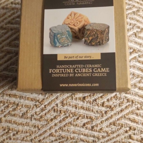 Navarino Icons Handcrafted Ceramic Fortune Cubes Game new