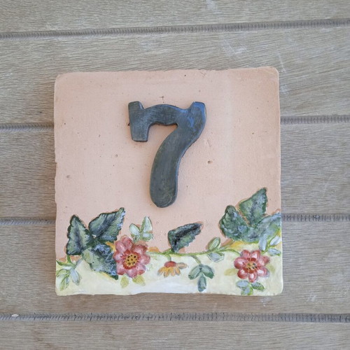 Decorative Handmade House Numbers Teracotta Tile Custom Order