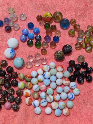 Glass marbles vintage 70s 80s used, good condition