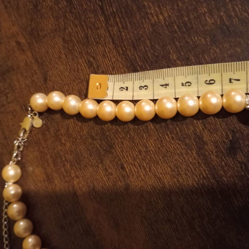 Marks & Spencer Faux Pearl Necklace new, beige and silver