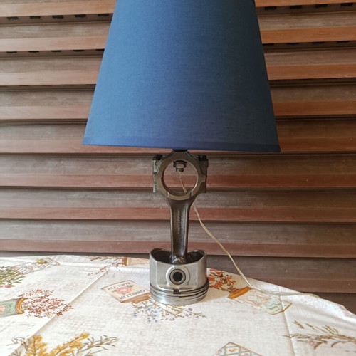 Handmade table lamp steel and aluminum custom order