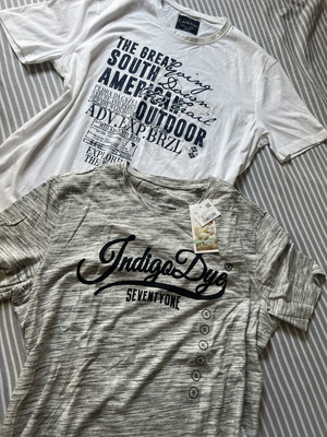 Men's T-shirts XL new, pack of 2, cotton, white and gray