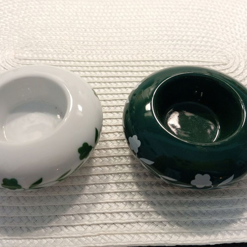 Yves Rosher porcelain candlesticks set of 2 like new