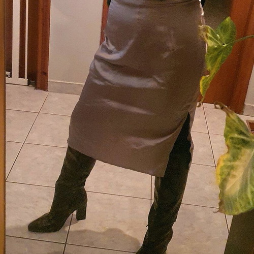 Satin midi skirt Zara new, silver-grey, size L