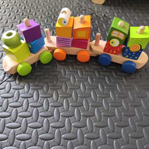Hape Baby Train with Blocks like new