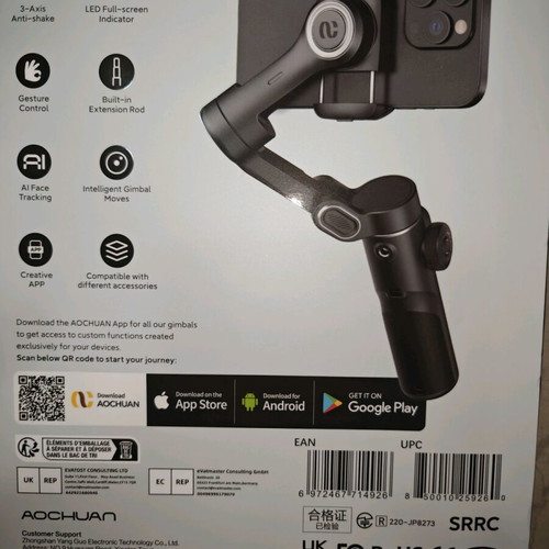 AOCHUAN Smart X2 gimbal new with tripod and selfie stick