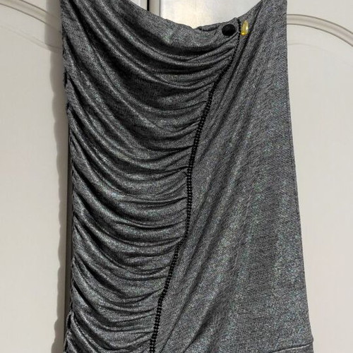 Silver strapless dress Paranoia like new, size S