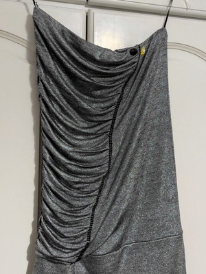 Silver strapless dress Paranoia like new, size S