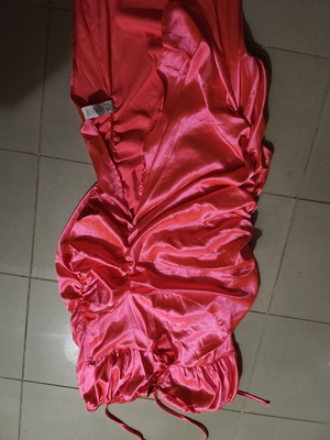 Pretty Little Thing pink satin dress XL new