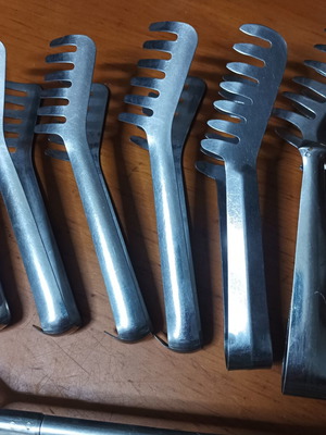 Λαβίδες φαγητού inox σετ 9 τεμαχίων σαν καινούργιο