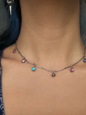 Boho Y2k Coquette Fairy Grunge stainless steel necklace colorful, new