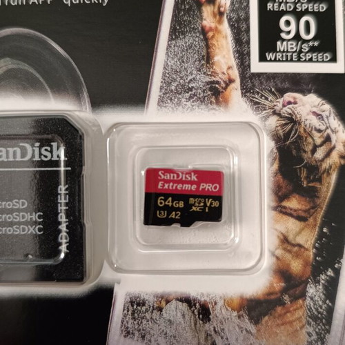 Sandisk Extreme Pro microSDXC 64GB U3 V30 A2 UHS-I 200MB/s new with adapter