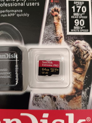 Sandisk Extreme Pro microSDXC 64GB U3 V30 A2 UHS-I 200MB/s new with adapter