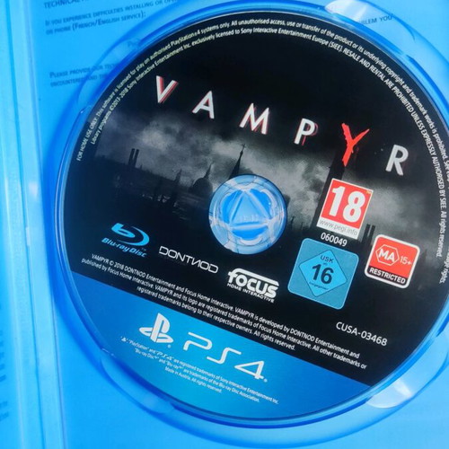 Vampyr PlayStation 4 game like new