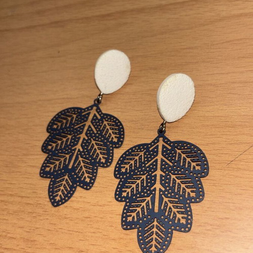 Pair of blue and white earrings like new