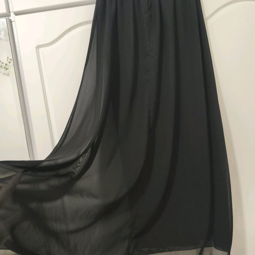 Women's long black skirt Paranoia new with gold elastic belt, size M