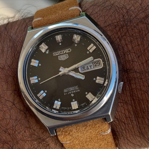 Vintage Seiko 5 wristwatch used, automatic, 1970s