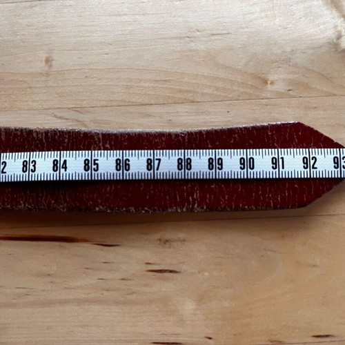Leather belt burgundy used, size 95