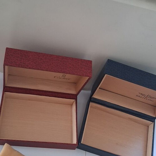 Watch boxes used, set of two with wooden interior