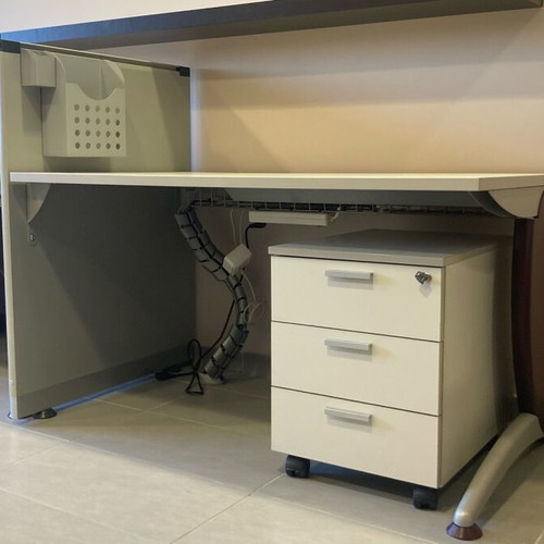 Professional desks new, set of three with unused drawer unit