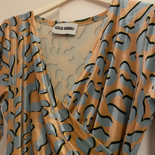 Klelia Andrali dress XL like new, beige and turquoise